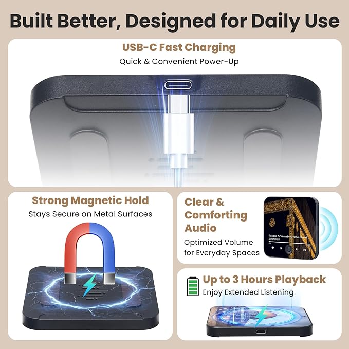 Noorah™ Quran Magnet Speaker with Preloaded Surah